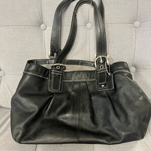 COACH Black Leather Tote Bag